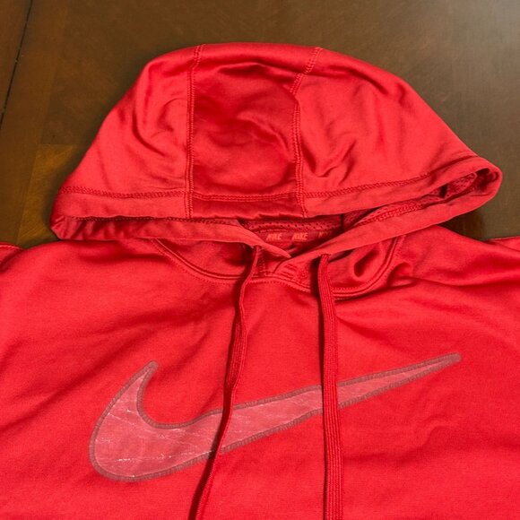 Nike Mens Red Pullover Hoodie L Polyester - Picture 2 of 11